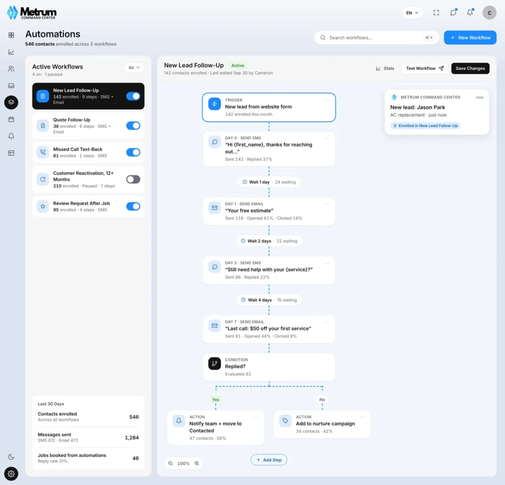 Automation workflow builder in Command Center