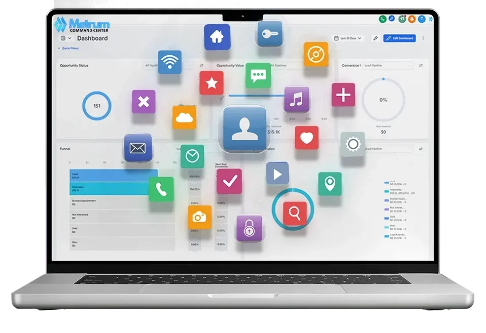 Metrum Command Center dashboard with all your business apps in one place